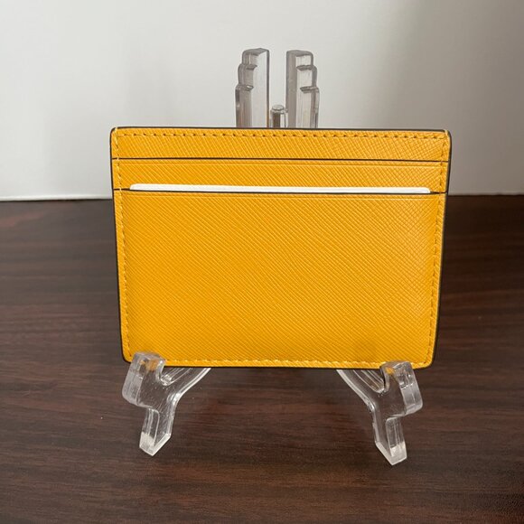 Kate Spade Madison Saffiano Leather Slim Cardholder in Yellow Daffodil New - Picture 2 of 6